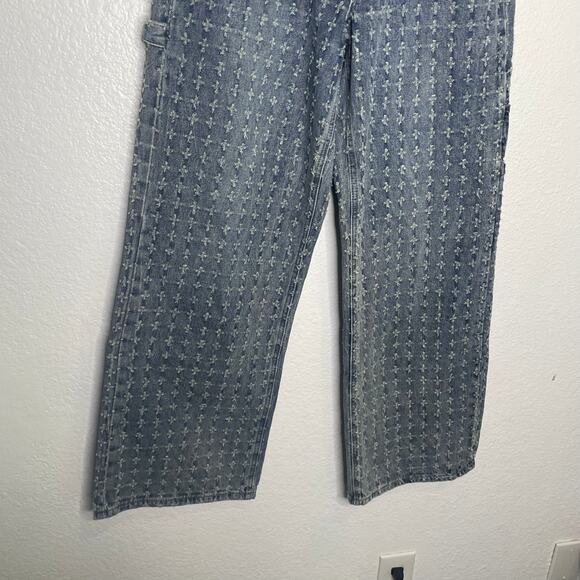 Forever 21 Womens Jeans Size 30 Blue Denim Distressed Straight Leg High Rise - Picture 7 of 15